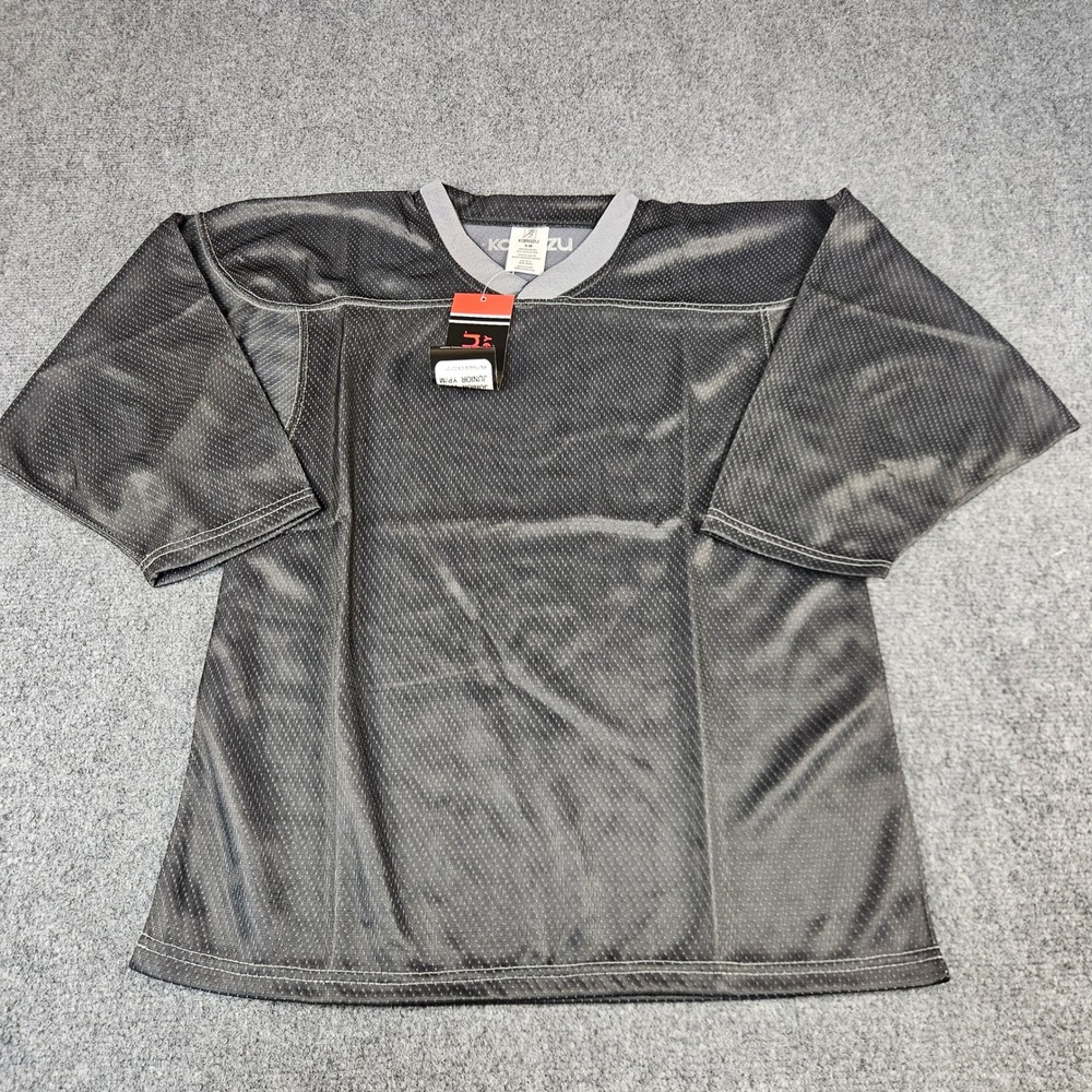 Kamazu Hockey Jersey Practice Shirt Black Silver Junior Youth Small Medium NWT